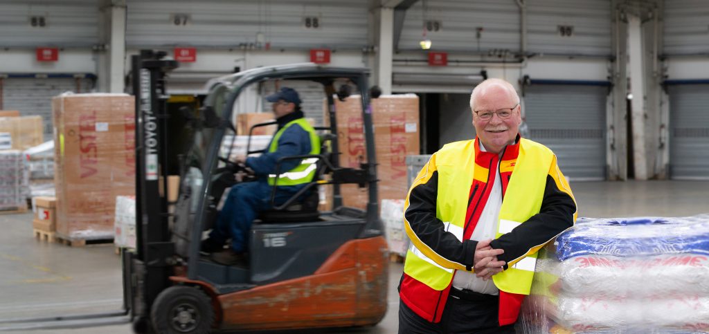 Courier at work